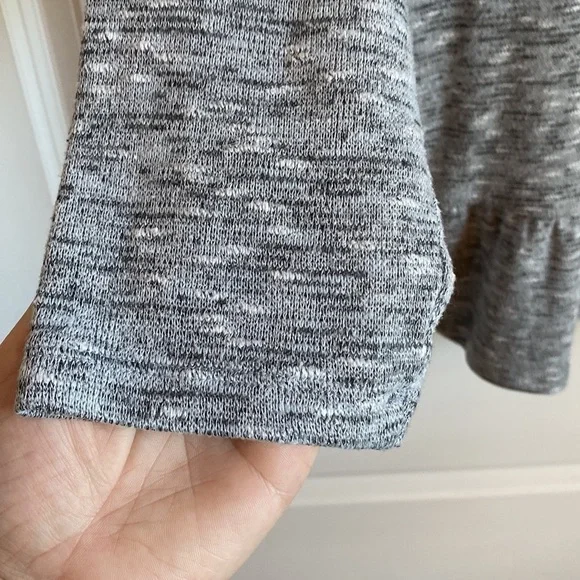 St. John’s Bay Gray Sweater Ruffle Hem Long Sleeve - Picture 5 of 5